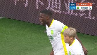 [进球视频]张玉宁巧妙直塞法比奥梅开二度！国安3-0海牛