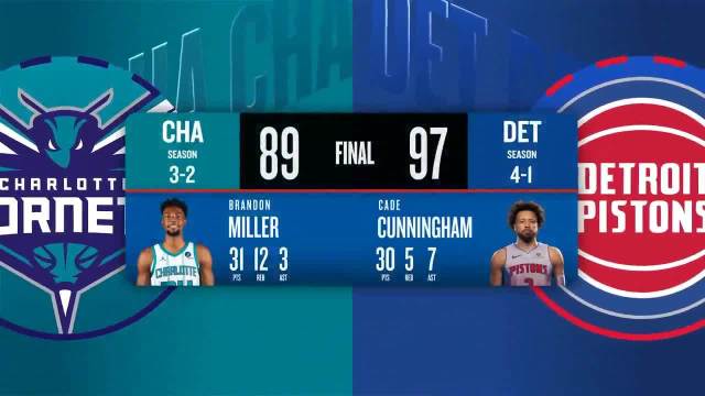 10月29日NBA常规赛 黄蜂 - 活塞 全场录像
